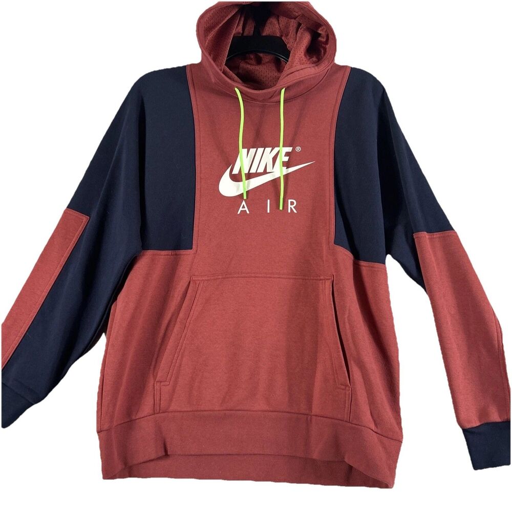 Nike Air Get Over Your Fear Of Heights Hoodie Red Blue Hooded Sweatshirt Sz L